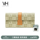 VANESSA HOGAN【送禮推薦】VH女包個性錢包老花卡包長款皮夾日常多功能實用包 綠色-禮盒裝
