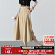 尚都比拉氣質(zhì)文藝范八分褲裙女夏季顯瘦百搭松緊腰休閑褲 卡其色 S 