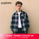 gxg.jeans男裝* 藍色格紋簡(jiǎn)約通勤寬松長(cháng)袖襯衫上衣男 25年秋新品 藍格 L (175)