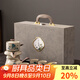 瓷牌茗茶具（cipaiming teaset）汝窯自動(dòng)茶具套裝家用懶人泡茶神器辦公室會(huì )客功夫茶杯茶壺整套 米黃錦繡江山自動(dòng)6杯禮盒 8件