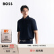 BOSS博斯男士雙重交織字母絲光棉短袖Polo衫50520297