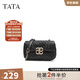 他她（TATA）菱格小方包女包包氣質(zhì)通勤鏈條單肩包斜挎包新款X3257BX4 黑色 F