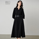 晚白【新品】2026春季收腰顯瘦V領(lǐng)赫本風(fēng)裙子氣質(zhì)高級感系腰帶連衣裙 黑色 M