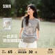 森馬（Semir）短袖t恤女中長款寬松可愛小羊印花2025夏新款狗狗印花純棉套頭衫 中花灰00513-可愛小羊 XL