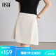 歐莎（OSA）休閑短褲女夏季高腰a字褲裙小個(gè)子通勤百搭顯瘦女褲 米白色 L