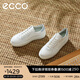 愛步（ECCO）休閑鞋女 厚底增高百搭平底鞋板鞋休閑運(yùn)動(dòng)鞋 街頭219613 灰白色/白色/灰藍(lán)色21961361219 38