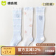 棉奇熊嬰兒長筒襪夏季薄款純棉襪新生嬰兒0-3月寶寶3雙裝網(wǎng)眼春夏防蚊襪 8128-藍色【防蚊襪透氣薄款】 3雙 1-3歲 -m碼 腳長12-14cm