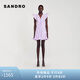 SANDRO2024春秋款女裝小飛袖紫色雛菊刺繡短款連衣裙SFPRO03654 I046/紫色 34