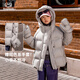 BANDOCIN 半度閑【贈手套】女童羽絨服冬裝兒童冬季保暖白鴨絨外套潮 月光灰 170