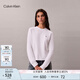 Calvin KleinJeans25秋季新款女士休閑通勤ck純棉刺繡純色打底長袖T恤47D269G YAA-月光白 S