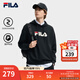 FILA 斐樂(lè )官方情侶款男女連帽衛衣2025秋季新款休閑寬松針織長(cháng)袖上衣 正黑色-BK L 175/96A/L