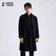 利郎輕時(shí)尚男裝【西裝領(lǐng)】毛呢大衣男長(cháng)款通勤保暖羊毛風(fēng)衣外套 黑色（2H） XL (175)