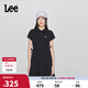 Lee25新品修身版翻領(lǐng)黑色女短袖polo連衣裙顯瘦休閑LWT009861205