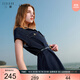 三彩2025夏季新款休閑仿牛仔連衣裙翻領(lǐng)短裙腰帶收腰女