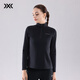 XBIONIC曠野抓絨半開(kāi)領(lǐng)長(cháng)袖T恤女打底保暖內層滑雪徒步日常秋冬新品 暗夜黑 S