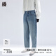 播高腰牛仔褲女商場同款2024新款顯瘦復古做舊小腳褲BDR1KD0105 B59牛仔藍 牛仔藍 L