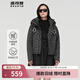 波司登（BOSIDENG）【斷碼清倉】奧萊冬季羽絨服女運動(dòng)加厚短款時(shí)尚百搭保暖外套 黑牛仔提花9H09 M 165/88A