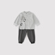 巴厘小豬男童套裝春秋季新中式漢服嬰幼兒中國風(fēng)兩件套兒童秋裝男寶寶衣服 灰色 100