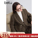 百圖betu女裝冬季新款毛呢外套時(shí)髦有型羊毛西裝大衣女2410T24 咖啡色 M