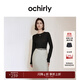 歐時(shí)力OCHIRLY 【桑蠶絲羊毛】早秋新內搭高級打底針織毛衣上衣女 黑色 L