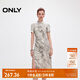 ONLY2025秋季新款國風(fēng)新中式盤(pán)扣收腰針織短袖連衣裙女|125161004 HHZ 米色暈染印花 S (160) 80A
