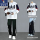 啄木鳥(niǎo)（TUCANO）圓領(lǐng)衛衣男休閑運動(dòng)套裝春秋季青少年學(xué)生加大碼帥氣一套衣服男裝 WY09白色+K06黑衛褲【兩件套】 XL