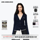 ANN ANDELMAN【朱主愛(ài)同款】拼接針織衫上衣修身套頭假兩件毛織長(cháng)袖開(kāi)衫 深寶藍 S