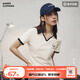 馬登復古V領(lǐng)Polo衫女士t恤高檔正肩短袖女修身日系短款老錢(qián)風(fēng)潮流上衣 米白色 /2025夏季衣服新款馬登工裝 L