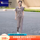 啄木鳥(niǎo)冰絲薄款運動(dòng)套裝女夏季2025新款洋氣上檔次休閑時(shí)尚兩件套 淺咖色短袖兩件套  L 100-110斤