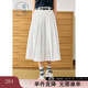 紫涵（ZIHAN）紫涵學(xué)院風(fēng)中長(cháng)款百褶裙女2025年夏季新款簡(jiǎn)約高腰顯瘦a字半身裙 白色 XS