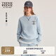 Teenie Weenie小熊女裝衛(wèi)衣2025冬秋新款保暖舒適加絨基礎(chǔ)圓領(lǐng)上衣 淺藍(lán)色 M