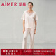 愛(ài)慕家居服女士花之秘境短袖套頭短袖睡衣長(zhǎng)褲套裝AM469541 香檳色2EC M (165)