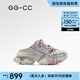GG-CC【林允同款】未來電音夏季潮流綁帶珠片老爹拖鞋女休閑鞋G25S5901 粉色 36