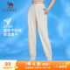 駱駝（CAMEL）運動(dòng)梭織長(cháng)褲女寬松透氣彈力休閑褲子 J24BA6L6045 錦瑟灰 M