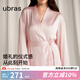 ubras流光珠貝蕾絲流蘇美背吊帶睡裙帶杯睡衣女家居服 睡袍-淡雅粉色 L