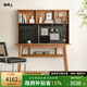 聯(lián)邦（LANDBOND）家具 全實(shí)木學(xué)習(xí)書(shū)桌 北歐小戶型簡(jiǎn)約書(shū)房客廳學(xué)生寫(xiě)字臺(tái)辦公桌子 1.2m晴風(fēng)書(shū)桌+上柜丨櫻桃木