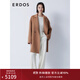 ERDOS 中長款純色通勤風寬松外套西裝領(lǐng)繭型簡約百搭女毛呢大衣 楓葉棕 160/84A/M
