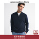 Abercrombie & Fitch經(jīng)典小麋鹿圖案男裝25秋冬新款半高領(lǐng)套頭毛衣針織衫120-5139 海軍藍(lán) S (175/92A)