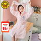 G.DUCKKIDS童裝兒童睡袍女童法蘭絨秋冬季保暖睡衣中大童長(cháng)款女孩珊瑚絨浴袍 粉色 150 L碼/M碼建議身高135-150cm