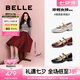 百麗（Belle）氣質(zhì)時裝瑪麗珍女25春新商場款真皮雙條帶單鞋3QA17AQ5 銀色 36 (230mm)