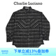 Charlie Luciano【迪麗熱巴同款】格子襯衫中性小香風(fēng)經(jīng)典情侶同款國潮外套cl男潮 黑色 S