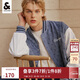 杰克·瓊斯JACK&JONES男士秋季老花棒球服仿麂皮外套寬松長(cháng)袖立領(lǐng)夾克