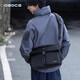 osoce斯哲斜挎包男生郵差包男士通勤休閑電腦單肩包2025新款時(shí)尚 黑色中號升級款（14寸電腦+快拆扣+防潑水+背面口袋）