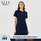 ELLE ACTIVE經(jīng)典百搭運(yùn)動(dòng)連衣裙女夏季質(zhì)感刺繡圓領(lǐng)舒適通勤休閑風(fēng)運(yùn)動(dòng)裙短裙 藏青色 XL