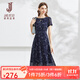 經(jīng)典故事（JANE STORY）經(jīng)典故事優(yōu)雅氣質(zhì)修身雪紡連衣裙2025新款夏季高端復古碎花裙女 M73深藍色 XL