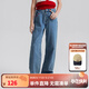 ELLE KIDS童裝 百搭水洗直筒牛仔褲女童秋裝上新純棉舒適透氣長(cháng)褲 牛仔色 160 (S)