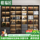 檀福匠2025新款書(shū)柜帶玻璃門(mén)書(shū)架落地輕奢簡(jiǎn)約現代客廳書(shū)櫥實(shí)木展示柜 雙門(mén)80+雙門(mén)80+雙門(mén)80 順豐包安裝