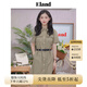 ELAND衣戀連衣裙美拉德女夏季工裝風(fēng)休閑運(yùn)動(dòng)襯衫領(lǐng)連衣裙 軍綠色(49)Khaki S 160
