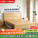 原始森林 櫸木床 全實(shí)木床雙人床加厚簡(jiǎn)約實(shí)木大床櫸木家具原木床主臥婚床 單床 1500*2000mm 框架結構+櫸木床板
