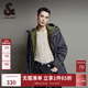 杰克·瓊斯（JACK&JONES）25年男裝DALI聯(lián)名款?yuàn)A克男士春秋款休閑寬松連帽風(fēng)衣外套中長(zhǎng)款 黑砂色E44 常規(guī) S